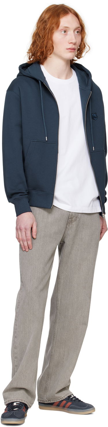 Суитчър MAISON KITSUNÉ Maison Kitsuné Fox Head Zip Hoodie Тъмно синьо | MM00714KM0321, 3