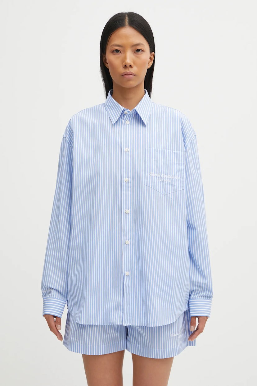 Риза Sporty & Rich Eden Script Oversized Relaxed Striped Classic Collar Shirt Многоцветен | SI00760673ST61