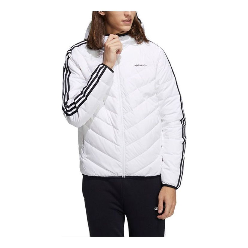 Пухо яке adidas Originals adidas neo 3s Lightweight Down Hooded Jacket Бяло | H45253
