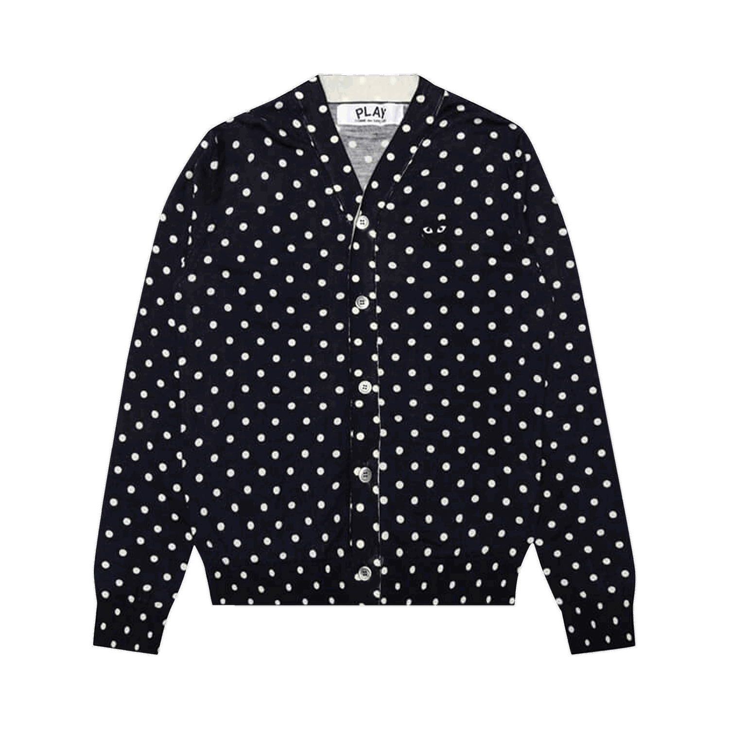 Пуловер Comme des Garçons PLAY Polka Dot Cardigan Black Heart Тъмно синьо | az n038 051 2, 0