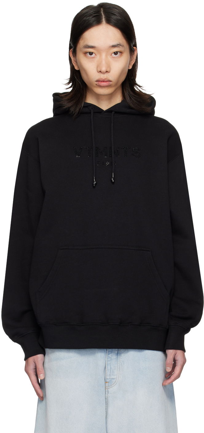 Суитчър VETEMENTS Crystal Logo Hoodie Черно | VL22HD300B