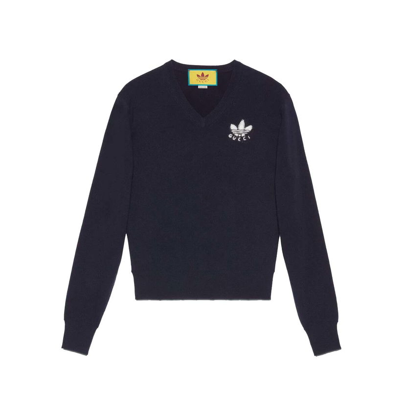 Пуловер Gucci adidas x Wool Sweater Navy Тъмно синьо | 700445 XKCH9 4215