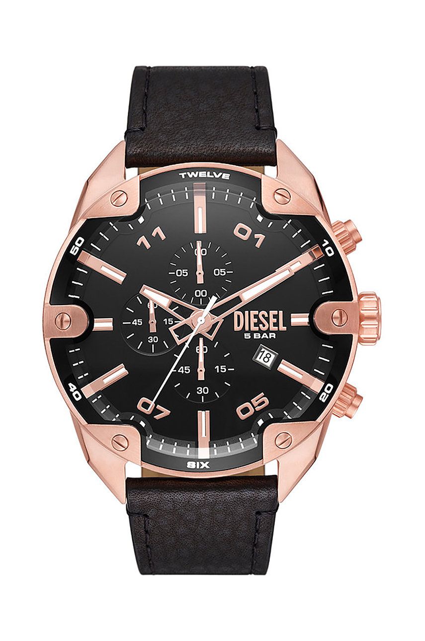 Часовник Diesel Spiked Chronograph Leather Watch Черно | DZ4607, 0