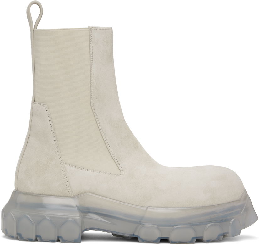 Кецове и обувки Rick Owens Rick Owens Hollywood Beatle Bozo Tractor Chelsea Boots Бяло | RU01E5881 LVS0
