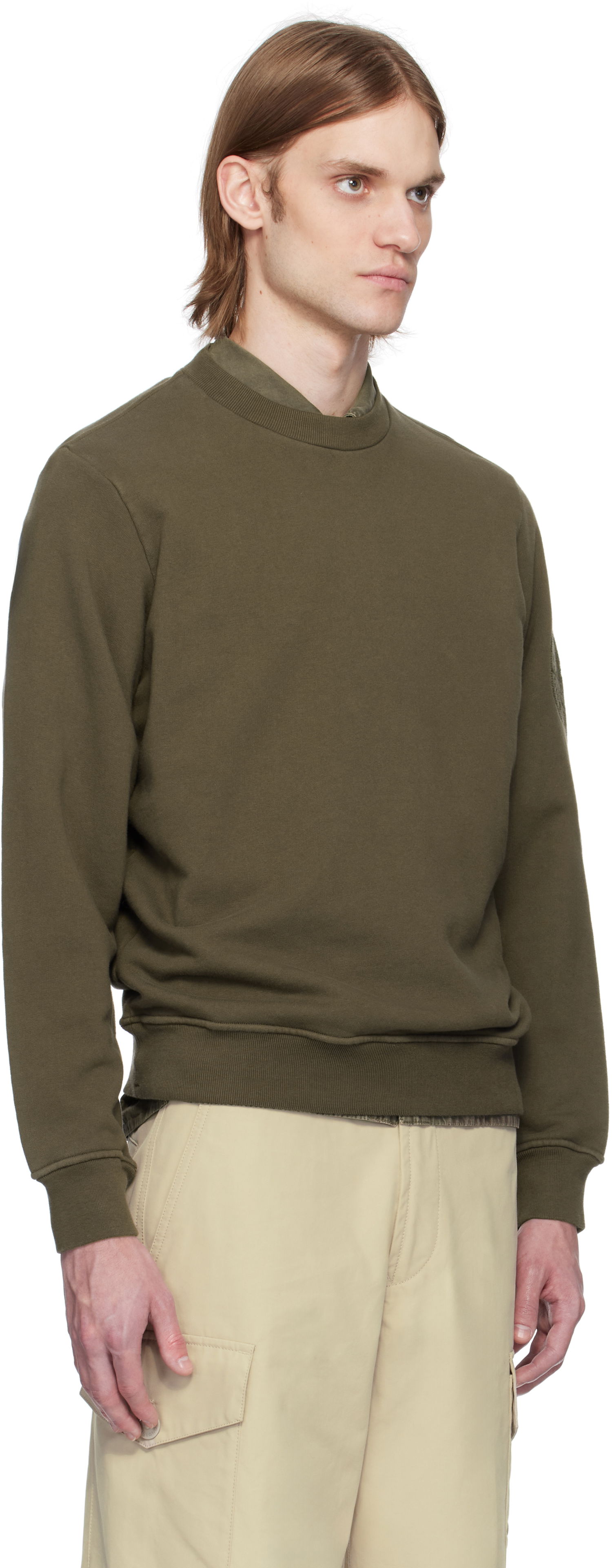 Пуловер Stone Island Stone Island Cotton Fleece Sweatshirt Зелено | K1S15 6100026 S0122, 1