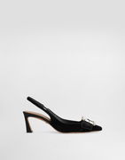 Dolce & Gabbana Velvet Slingbacks With Crystal Buckle