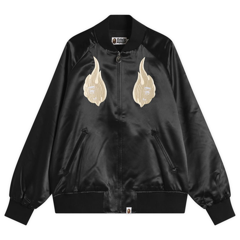 Яке бомбър BAPE Skeleton Logo Souvenir Jacket Черно | 001LJL801322M-BLK