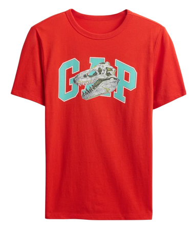 Тениска GAP Classic Logo Dinosaur Skull T-Shirt Червено | 781868-00, 0