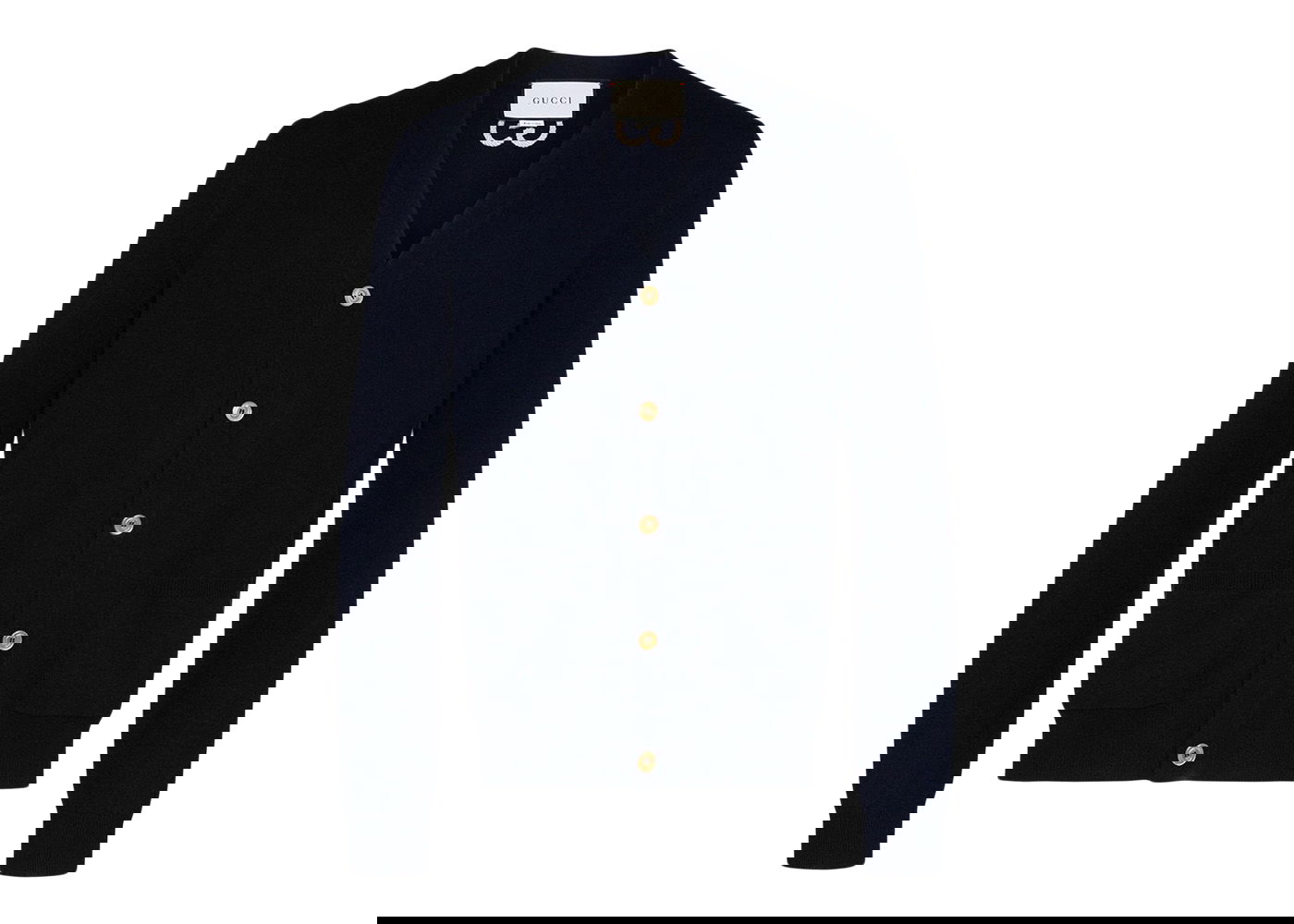 Пуловер Gucci GG Embroidered Logo Cardigan Navy Тъмно синьо | 599866XKA5B4440, 0