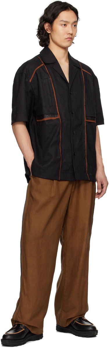 Риза Feng Chen Wang Feng Chen Wang Patchwork Short Sleeve Shirt Черно | FUS19SR09, 3
