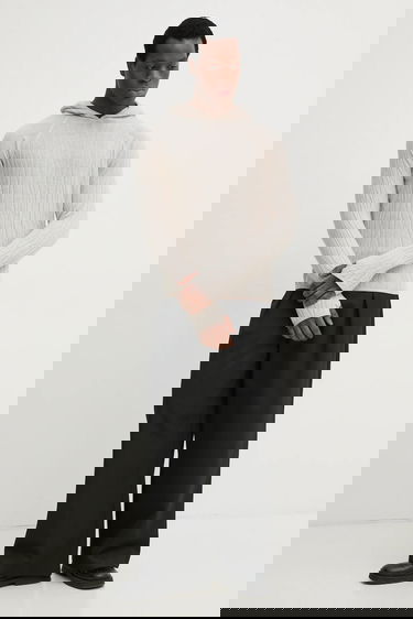 Суитчър HELIOT EMIL Lightweight Wavy Textured Wool Hoodie Бежово | SS25.M.07.070.ST18, 1