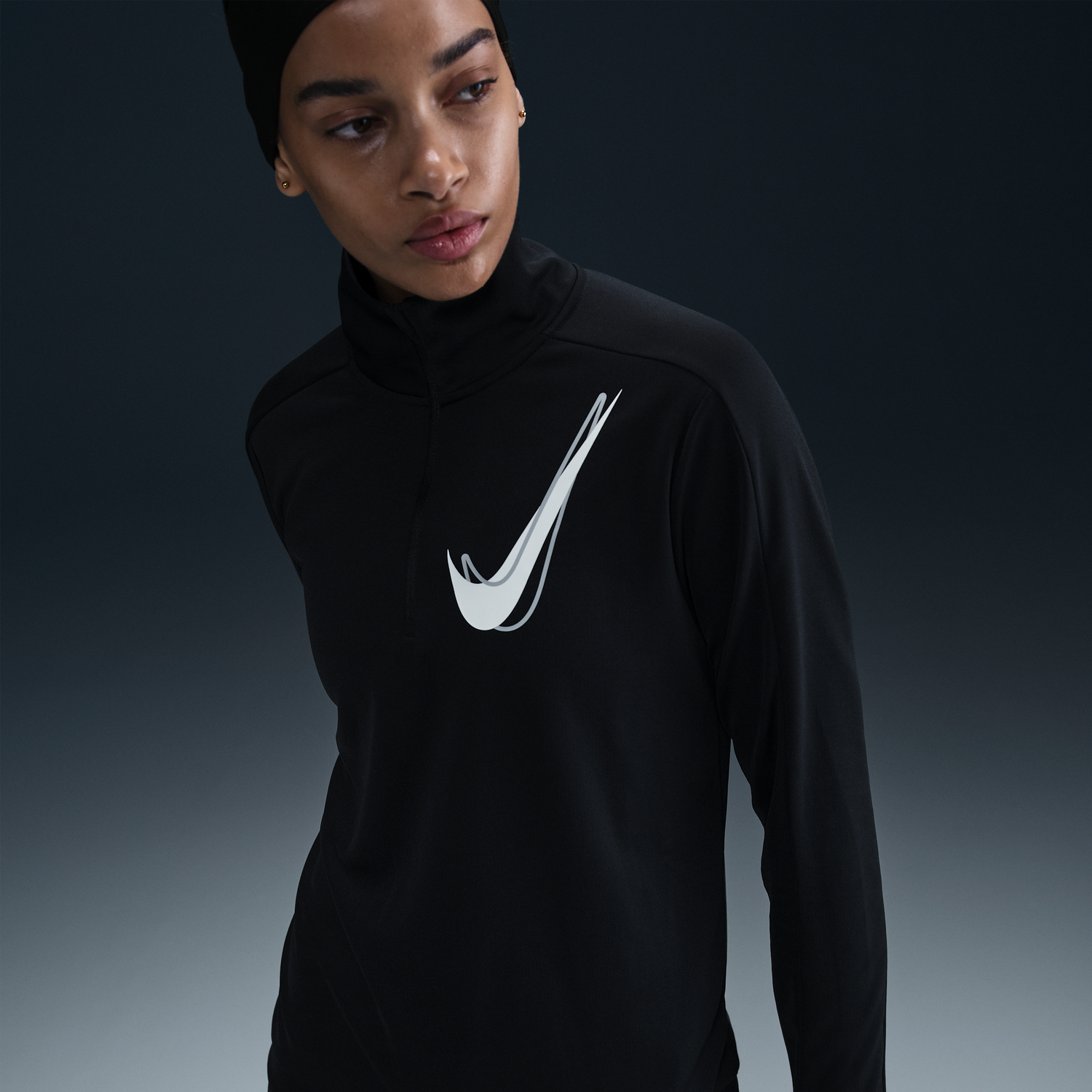 Пуловер Nike Swoosh Dri-FIT Midlayer 1/2 Zip Черно | HJ2225-010, 0