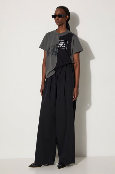 Тениска Maison Margiela MM6 Off-White Spliced Cropped T-Shirt Бяло | S52GC0316 S24311, 1