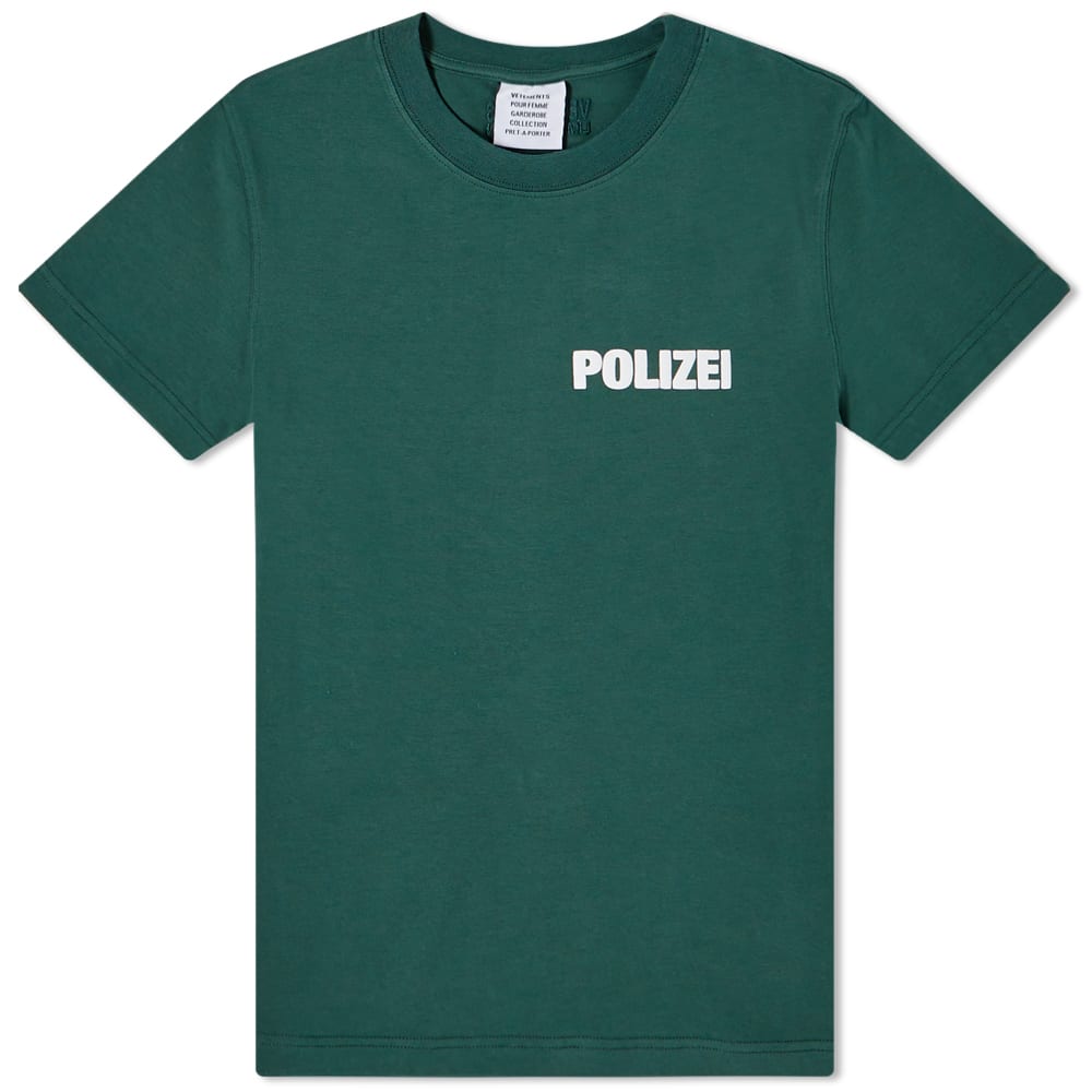 Тениска VETEMENTS Polizei Fitted Tee Police Зелено | WA53TR440G, 0