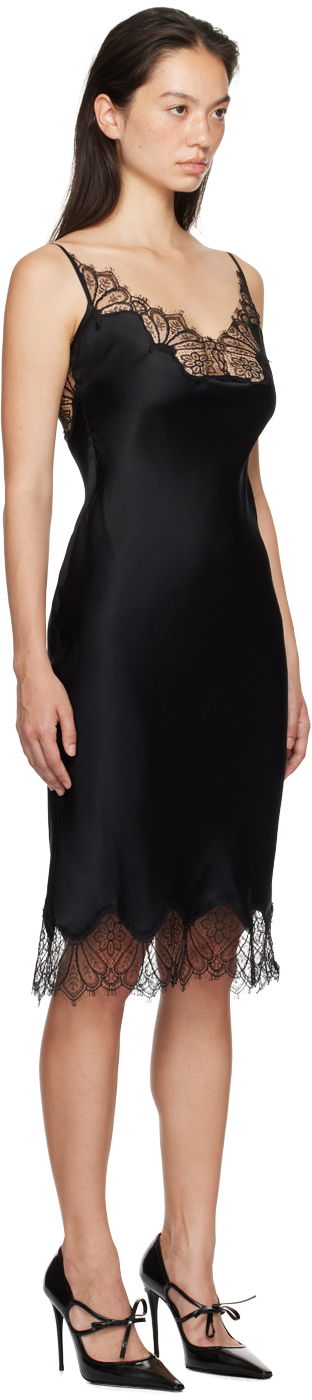 Pокля Coperni Coperni Lace Slip Midi Dress Черно | COPR99F3008, 1