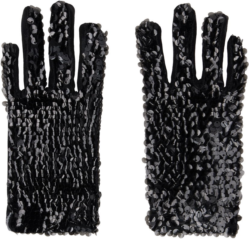 Ръкавици Anna Sui Sequin Short Gloves Черно | 824K91