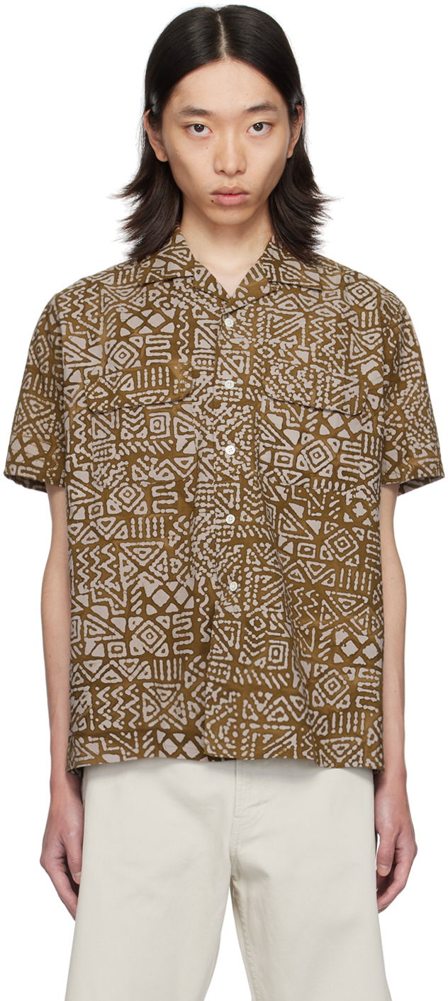 Риза BEAMS BEAMS PLUS Batik Print Shirt Кафяво | 3801-0111-139, 0