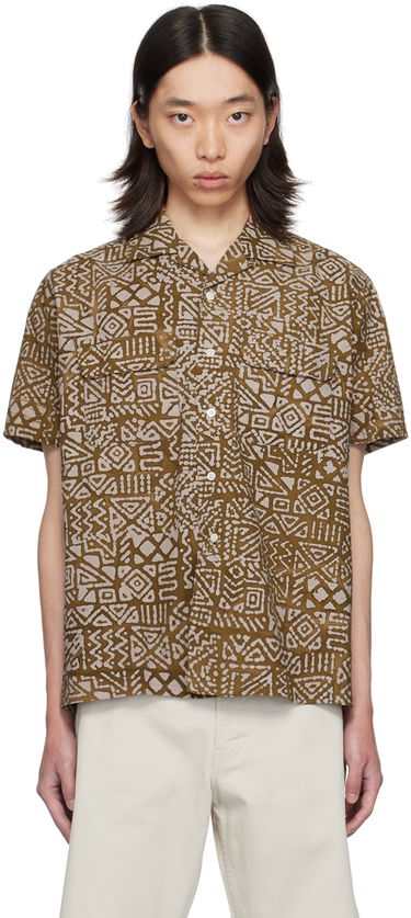 Риза BEAMS BEAMS PLUS Batik Print Shirt Кафяво | 3801-0111-139, 0