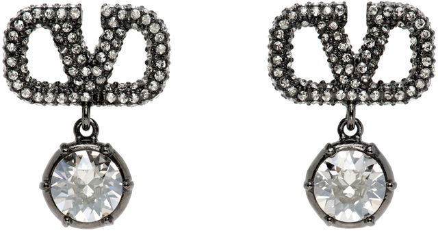 Crystal VLogo Drop Earrings