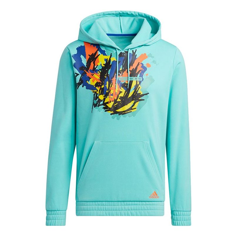 Суитчър adidas Originals Loose Fit Basketball Hoodie with Print Зелено | H13714, 0