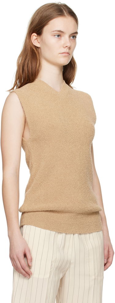 Пуловер TOTEME TOTEME V-Neck Tank Top Бежово | 242-WRT2210-YA0043, 1