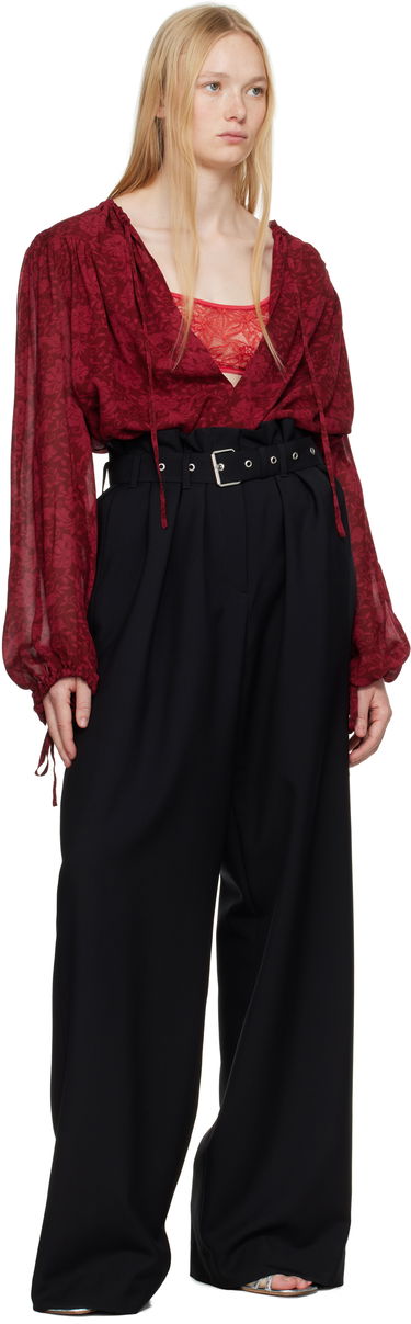Панталони Dries Van Noten Dries Van Noten Wool Belted Trousers Черно | 251-010926-1381, 3