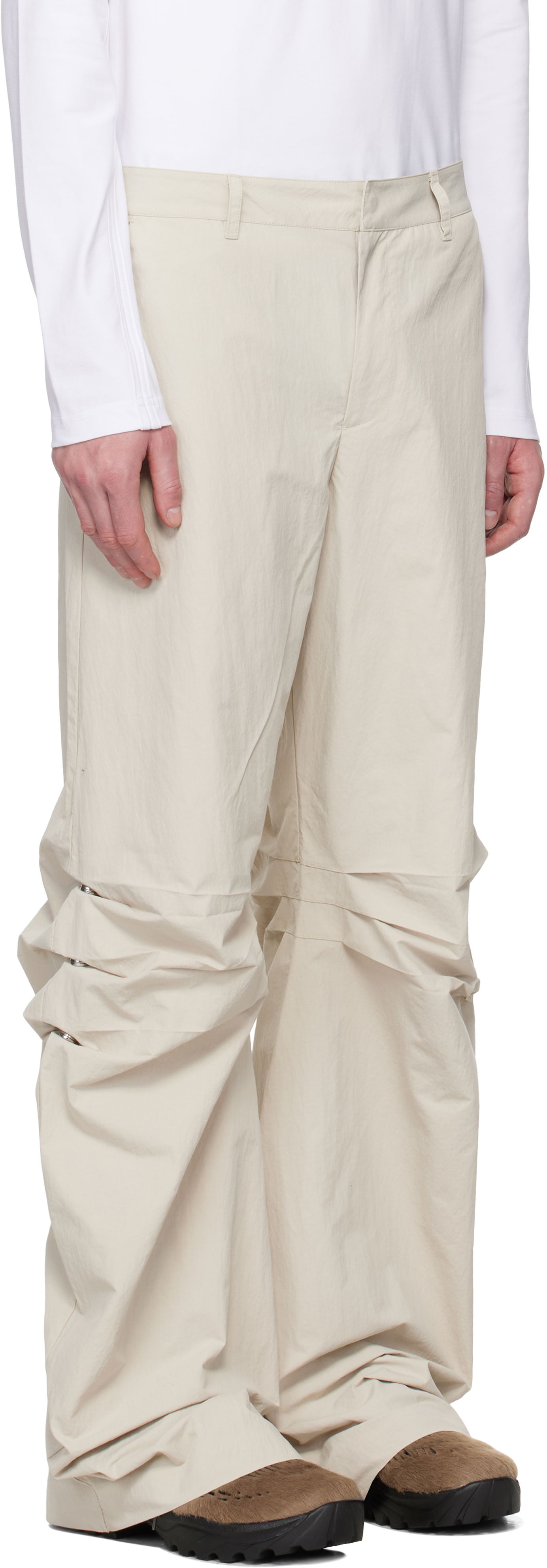 Панталони HELIOT EMIL HELIOT EMIL Ferro Gathered Trousers Бежово | SS25_M_10_193_ST18, 1