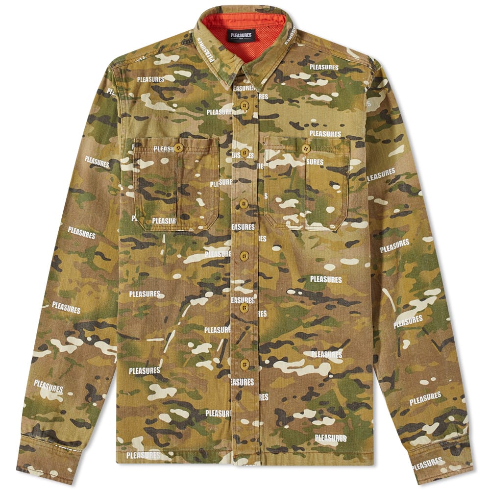 Риза Pleasures Sensation Hunting Shirt Camo Кафяво | P21W005-CM, 0