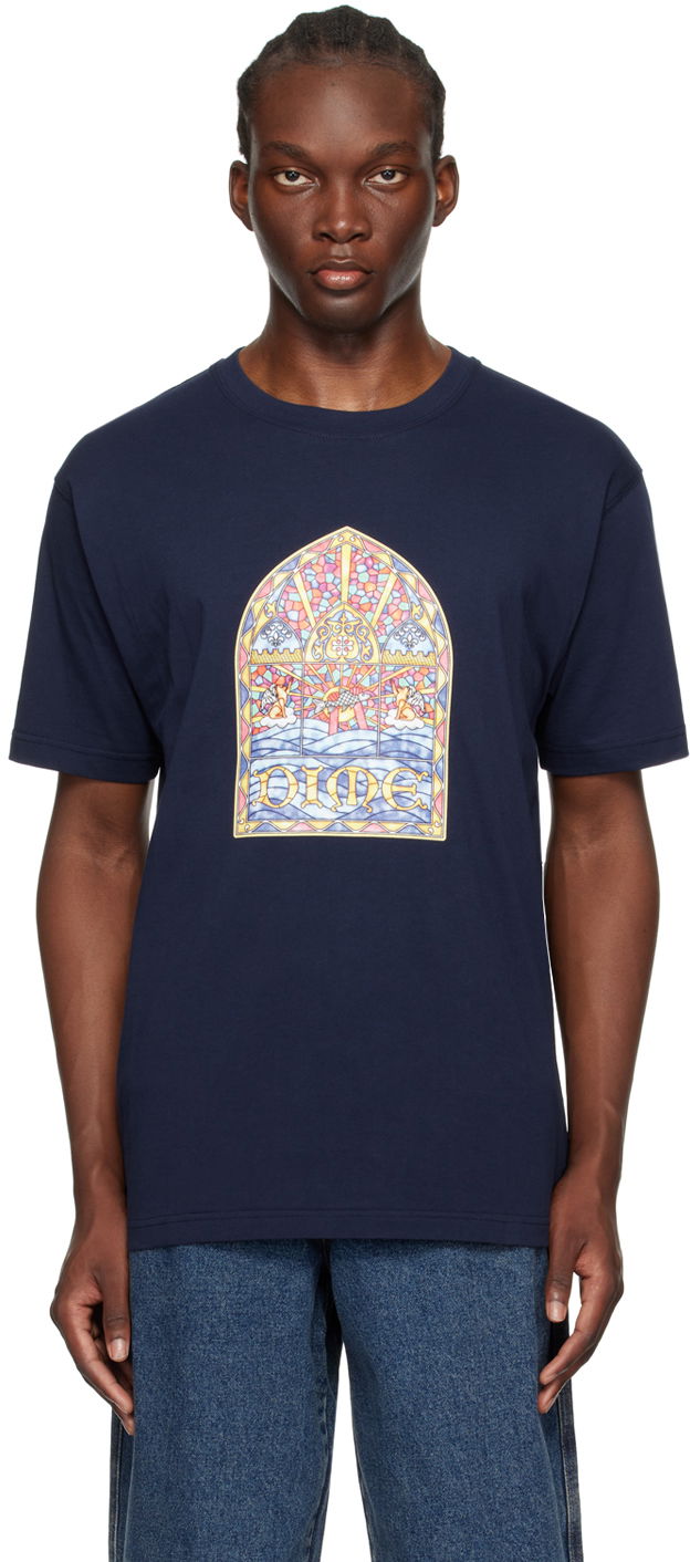 Тениска Dime Navy Holy T-Shirt Тъмно синьо | DIMESP24D227NVY, 0