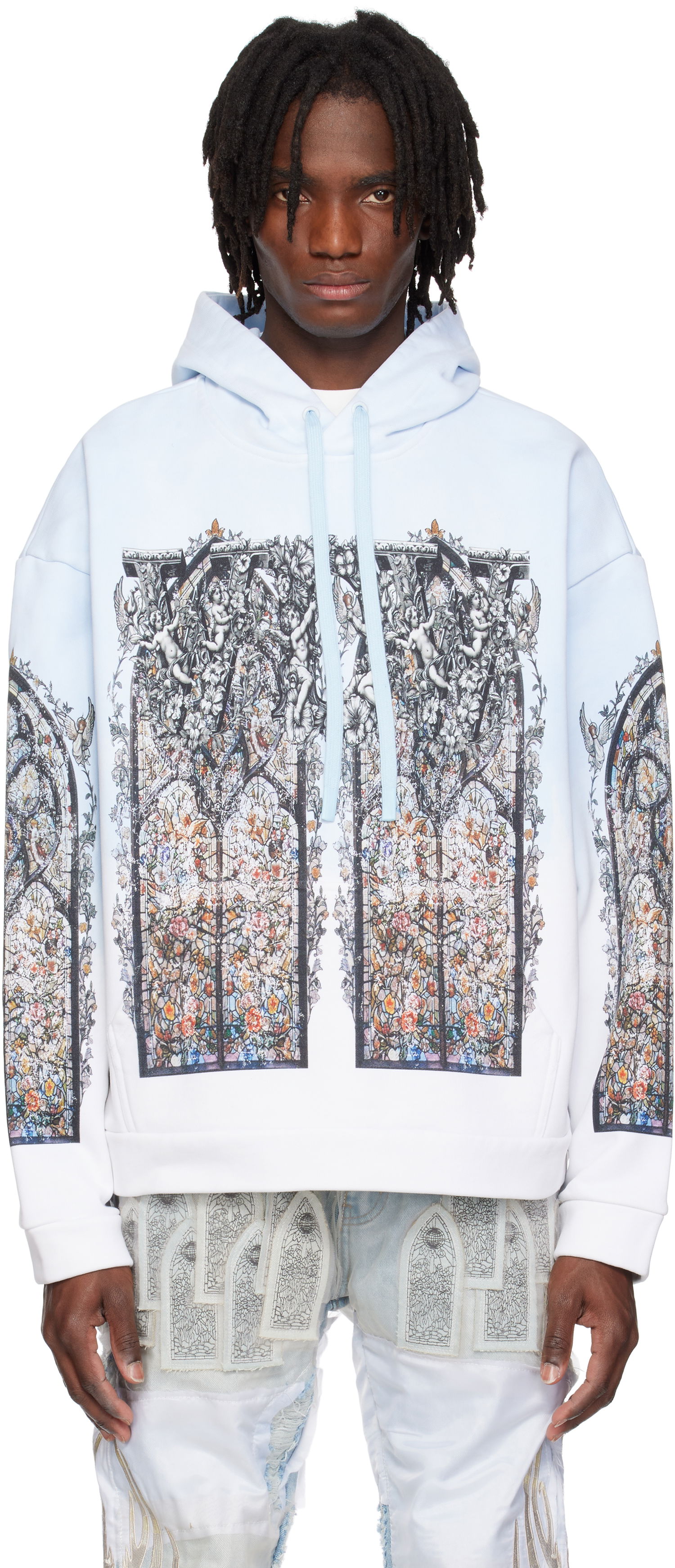 Суитчър Who Decides War Who Decides War Ignatius Graphic Print Hoodie Синьо | 1110270008SS25, 0