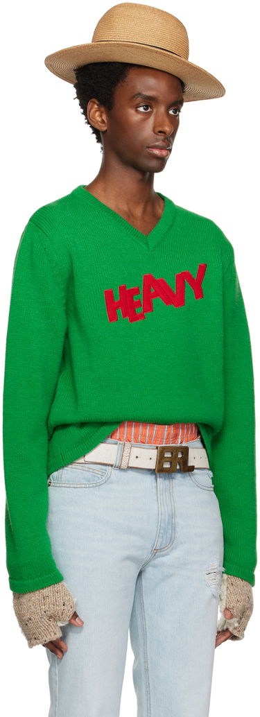 Пуловер ERL ERL Men's Patch V-Neck Sweater Зелено | ERL06N008, 1