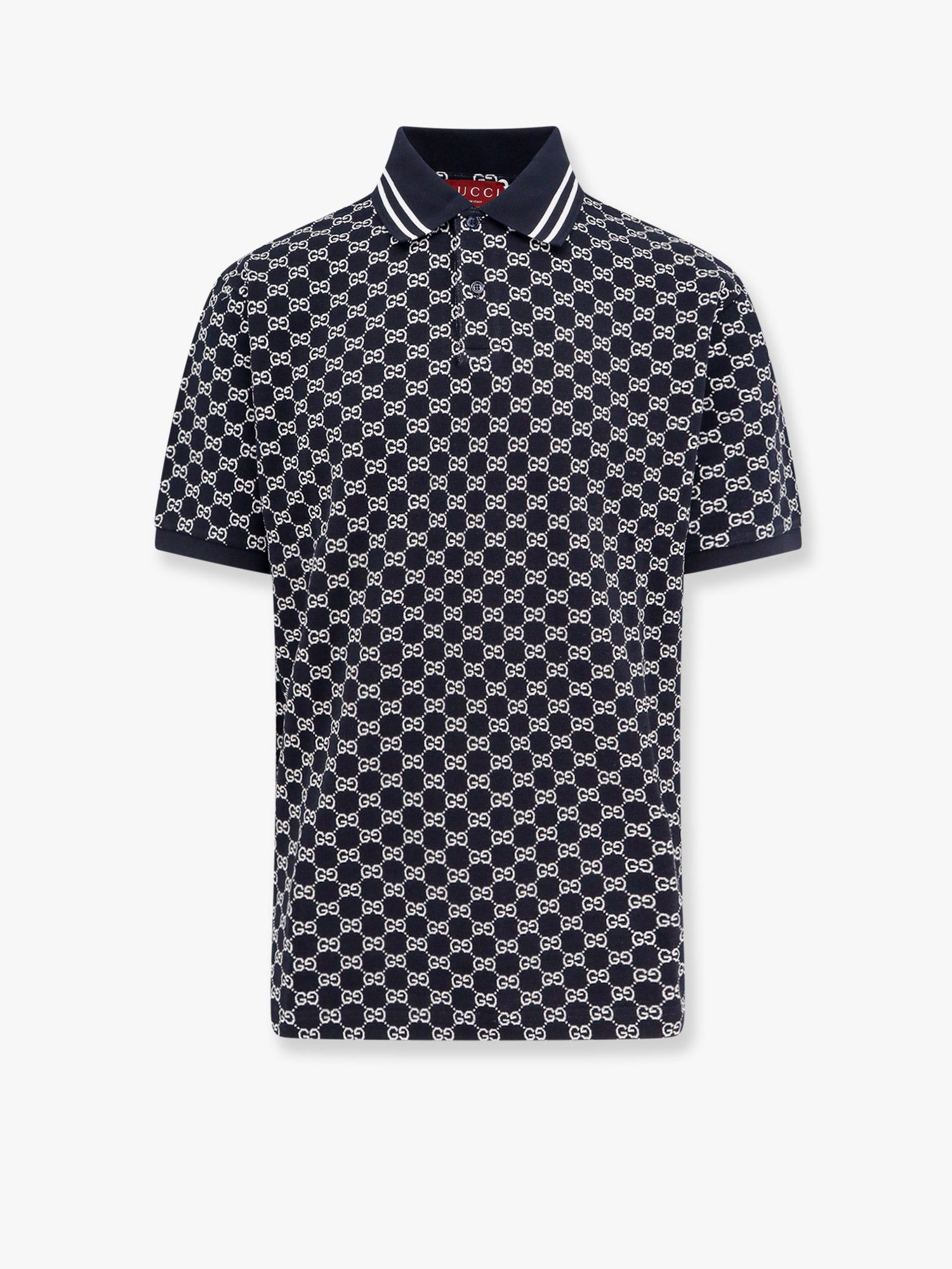 Поло тениска Gucci All-Over Patterned Polo Shirt Синьо | 788024XJG5N4137, 0