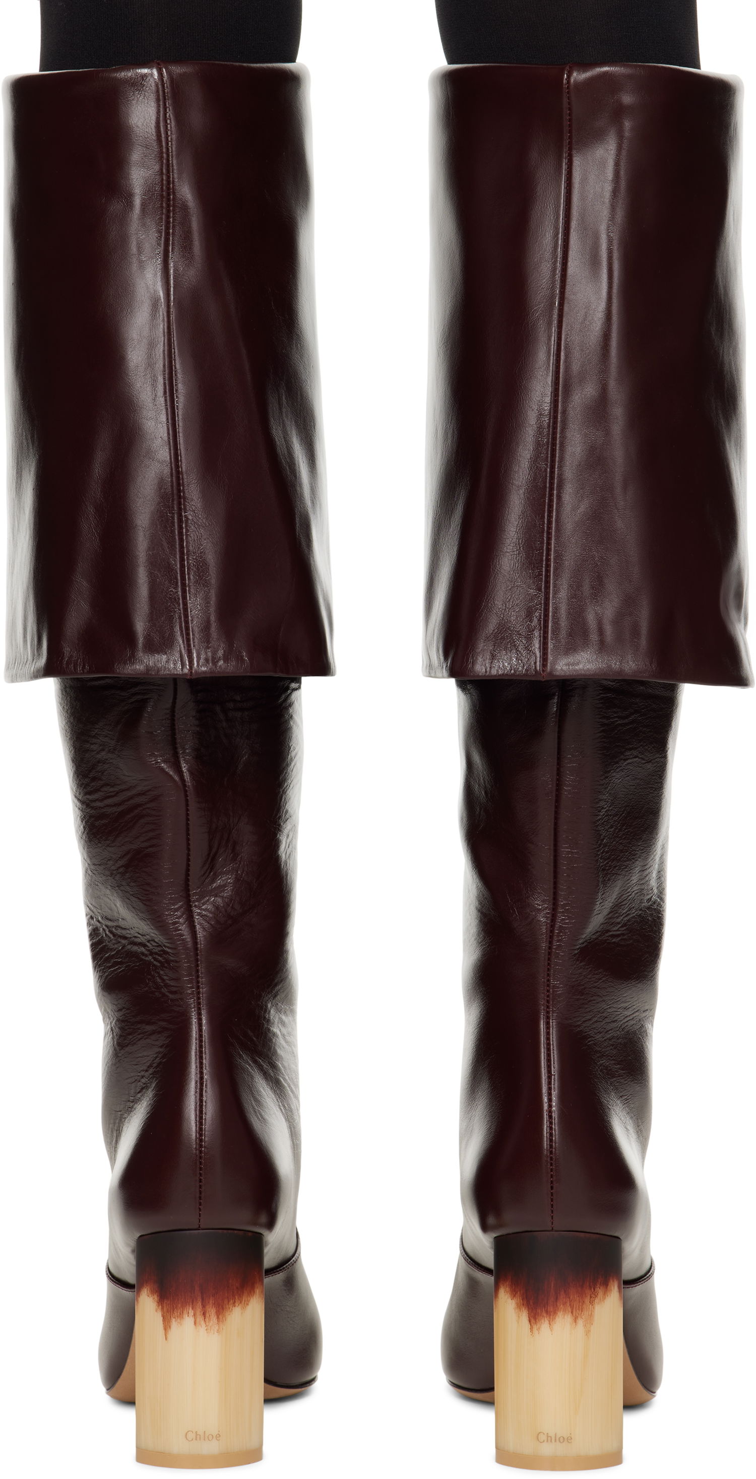 Облекло CHLOÉ Chloé Georgia Heeled Tall Boots Бургунди | CHC25S07YQJ, 1