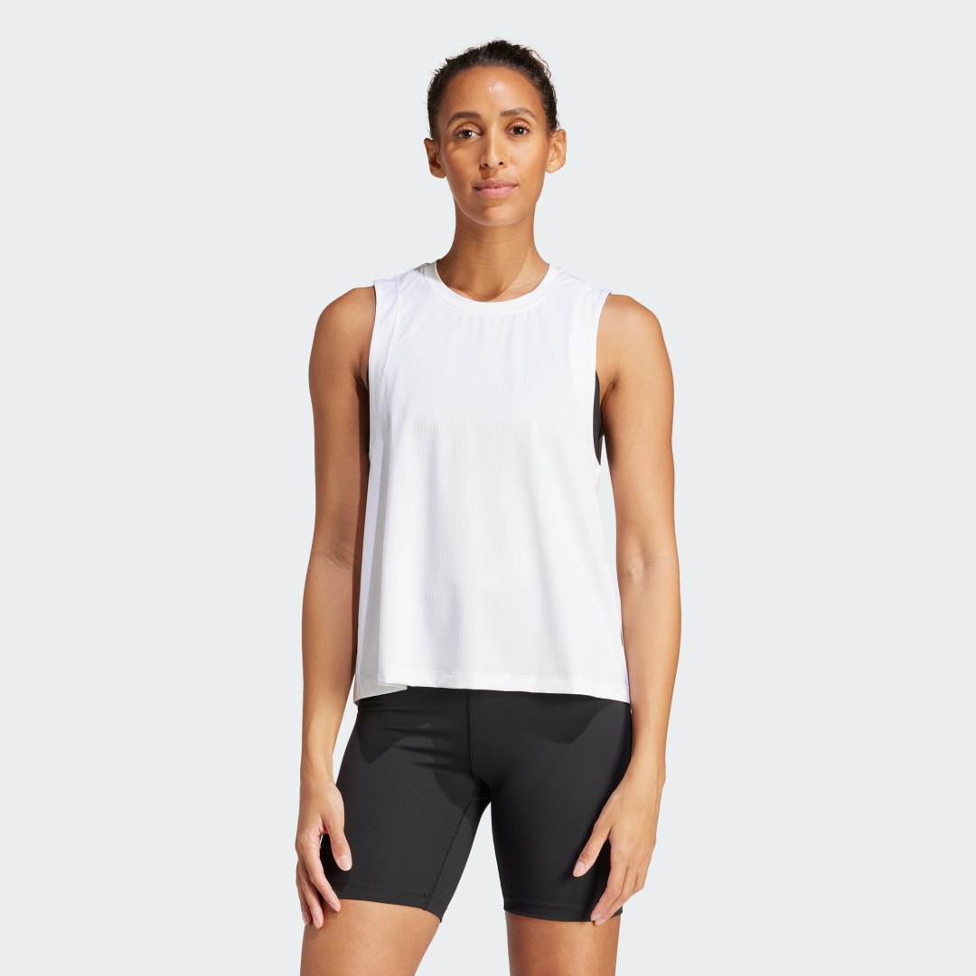 Потник adidas Performance Studio Loose Fit Training Tank Top Бяло | IS2960, 0
