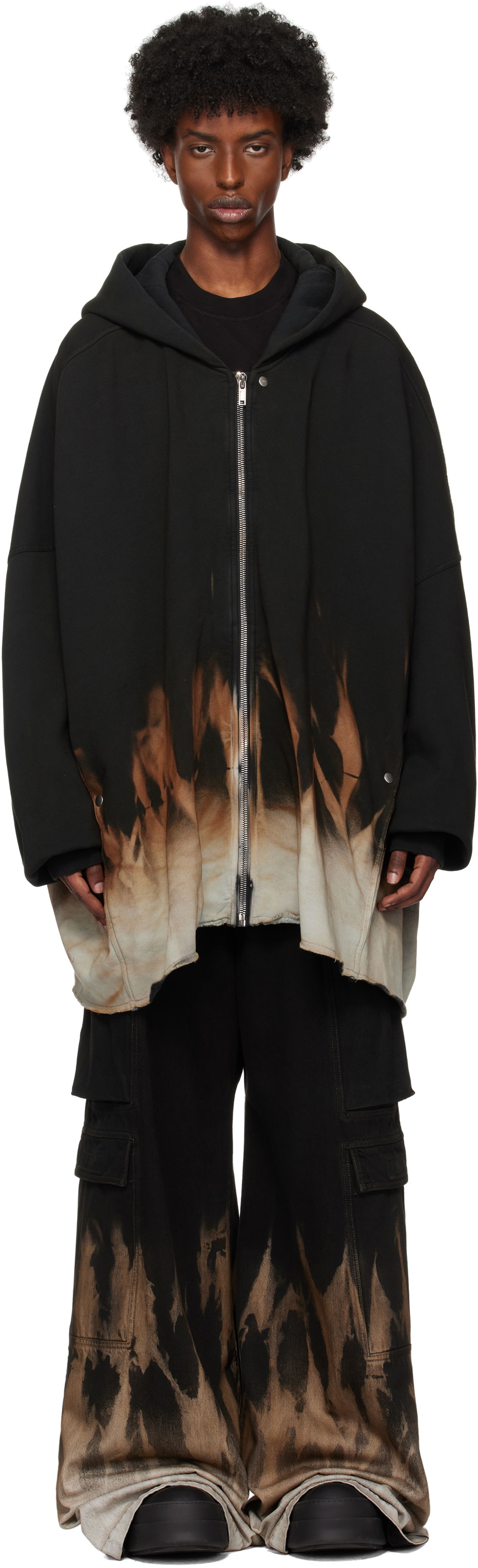 Суитчър Rick Owens Jumbo Sun Hoodie Черно | DU02D2278 FSUN, 0