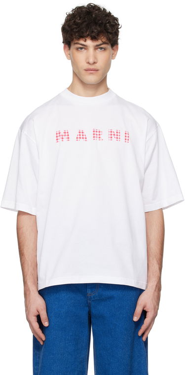 Тениска Marni Marni Checked Logo T-Shirt Бяло | HUMU0223GP USCX52, 0