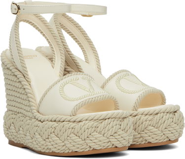 Грижа за обувките Valentino Valentino Garavani VLogo Torchon Wedge Sandals Бяло | 6W2S0JS0YWI, 3