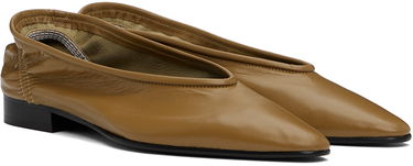 Кецове и обувки BY FAR Leather Square Toe Loafers Кафяво | MWFHC055LL002BR044PL, 3