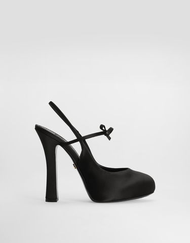 Аксесоари Dolce & Gabbana Dolce & Gabbana Satin Slingbacks with Bow Detail Черно | CG0930AE5478B956, 0