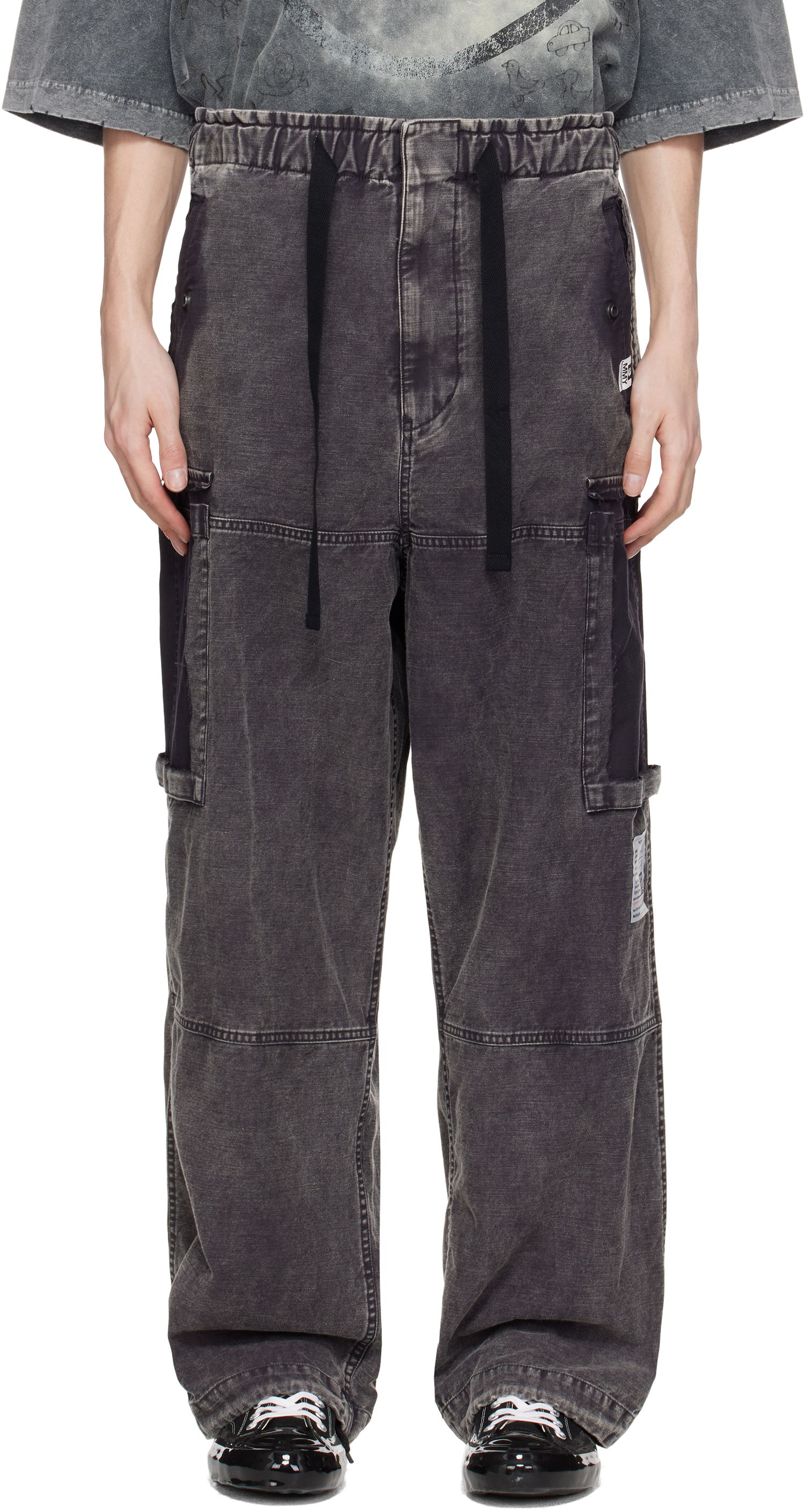 Карго панталони Maison MIHARA YASUHIRO Maison MIHARA YASUHIRO Cotton Satin Cargo Pants Сиво | J14PT172, 0
