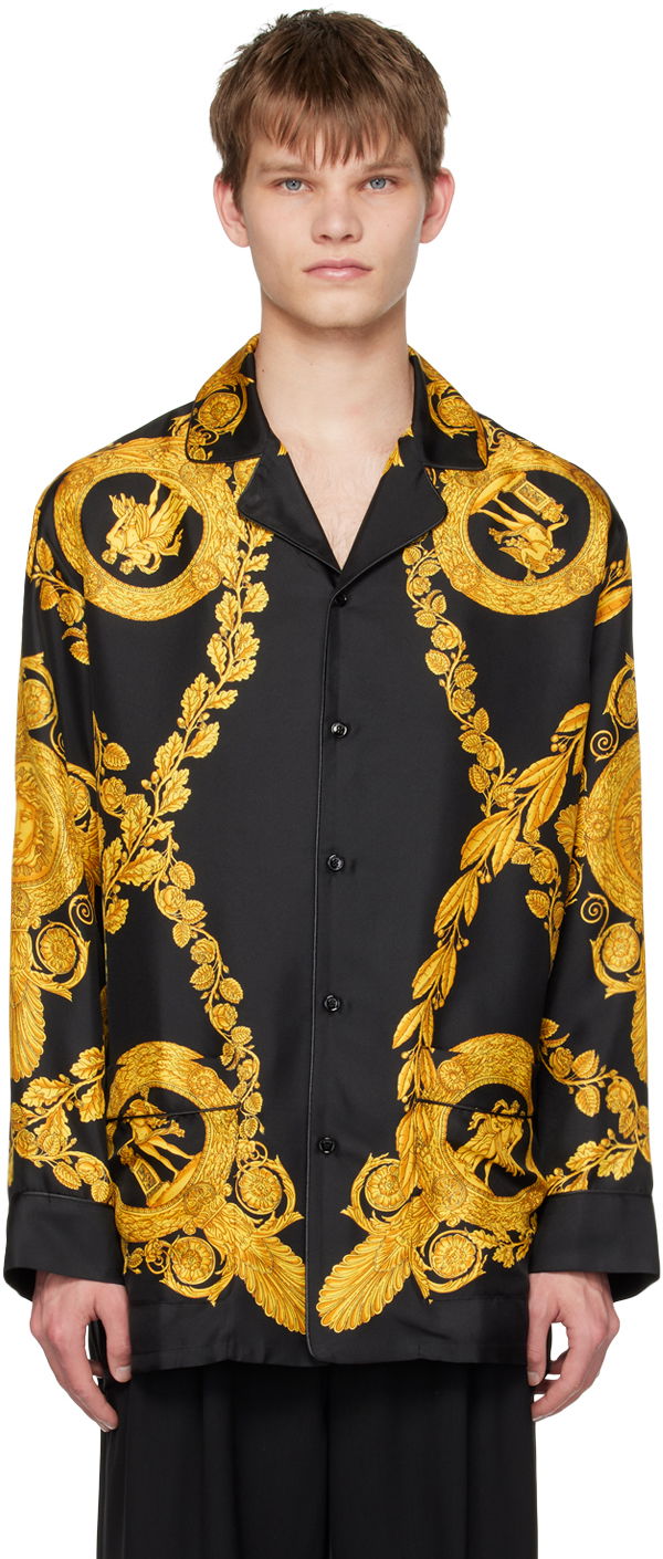 Риза Versace Baroque Print Pyjama Shirt Черно | 1005376 1A06980, 0