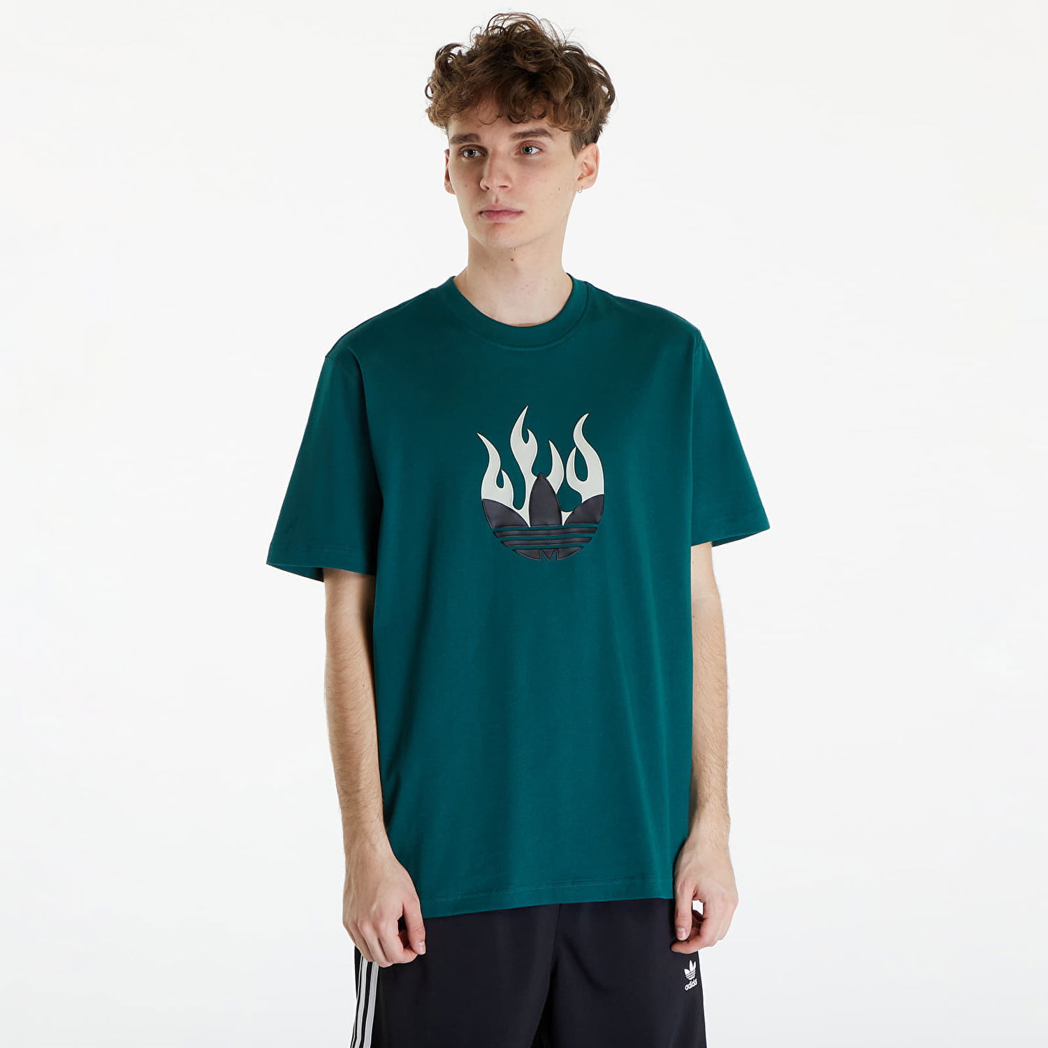 Тениска adidas Originals Flames Logo Tee Collegiate Green Зелено | IS0177, 0