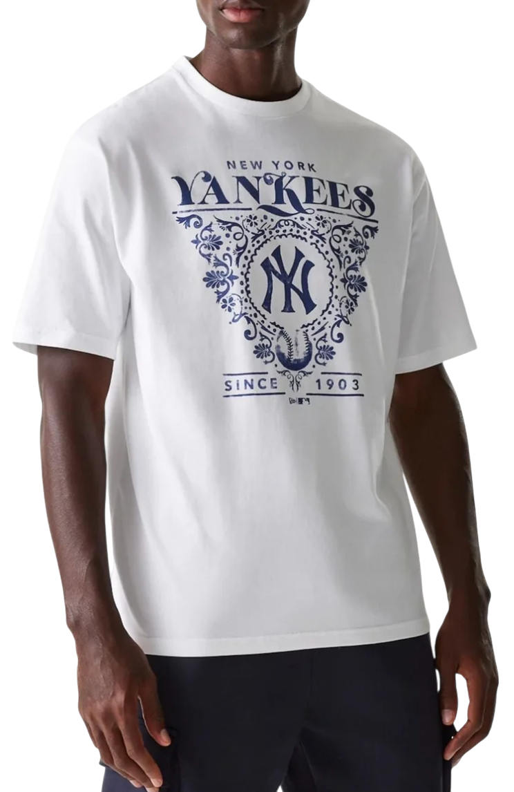 Тениска New Era New Era MLB New York Yankees Floral Graphic Oversized T-Shirt Бяло | 60667845-60667845, 0