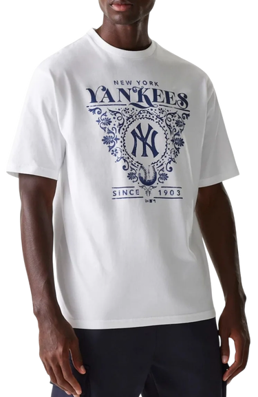 Тениска New Era New Era MLB New York Yankees Floral Graphic Oversized T-Shirt Бяло | 60667845-60667845, 0