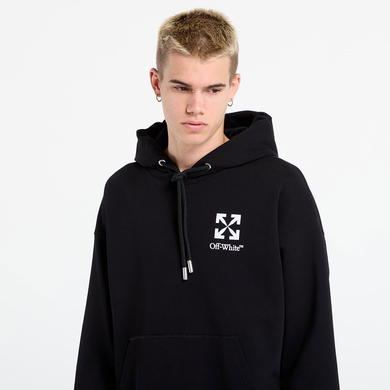 Суитчър Off-White Off-White Small Arrow Skate Hoodie Черно | OMBB085F25FLE0151001, 1