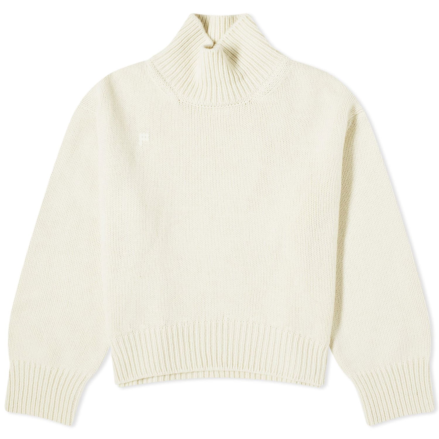 Пуловер PANGAIA Recycled Cashmere Chunky Turtleneck Sweater, Size Large Бяло | 10000672139, 1