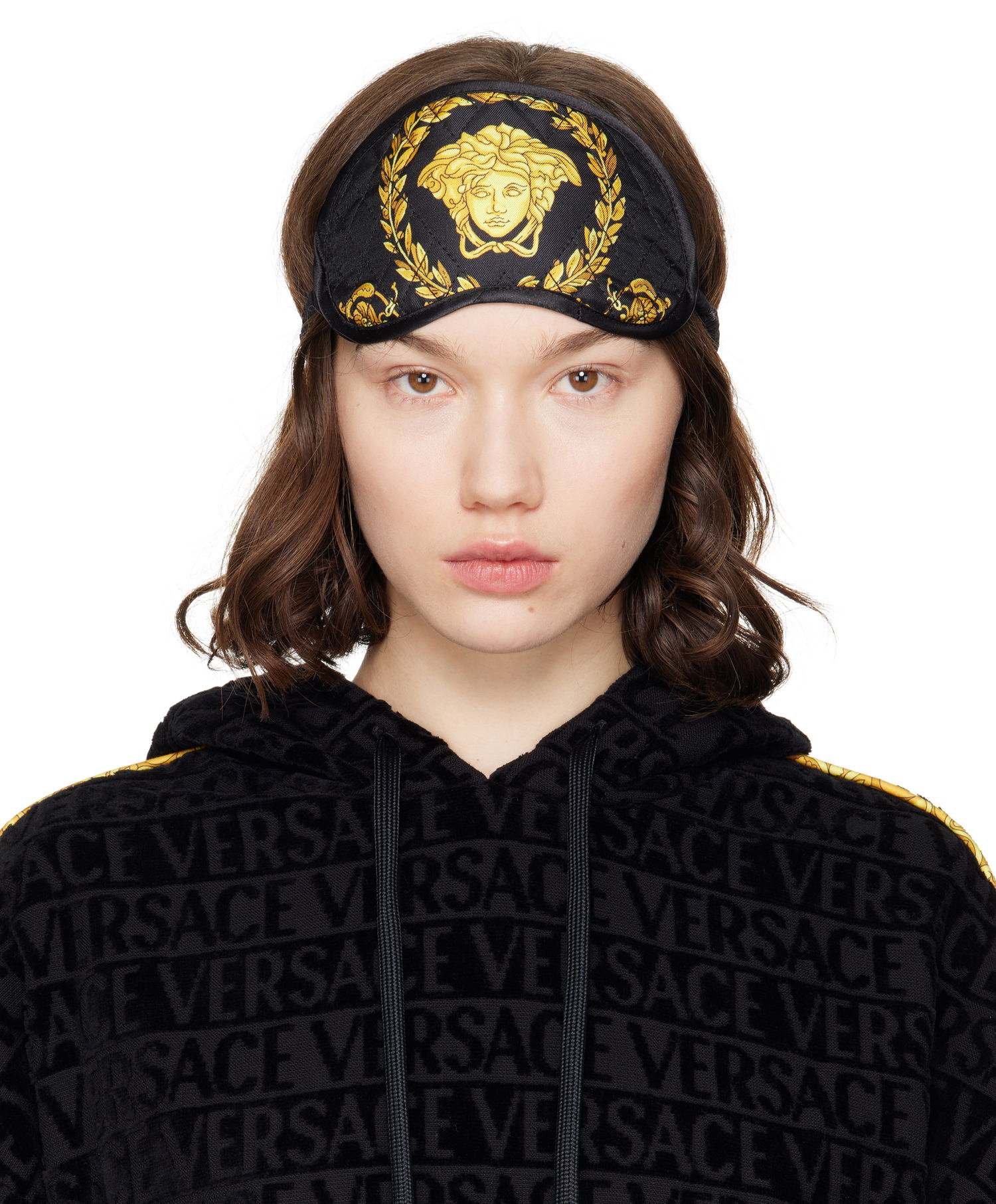 Слънчеви очила Versace Versace Crete de Fleur Sleep Mask Черно | ZMAS18104_ZSEP0186, 0