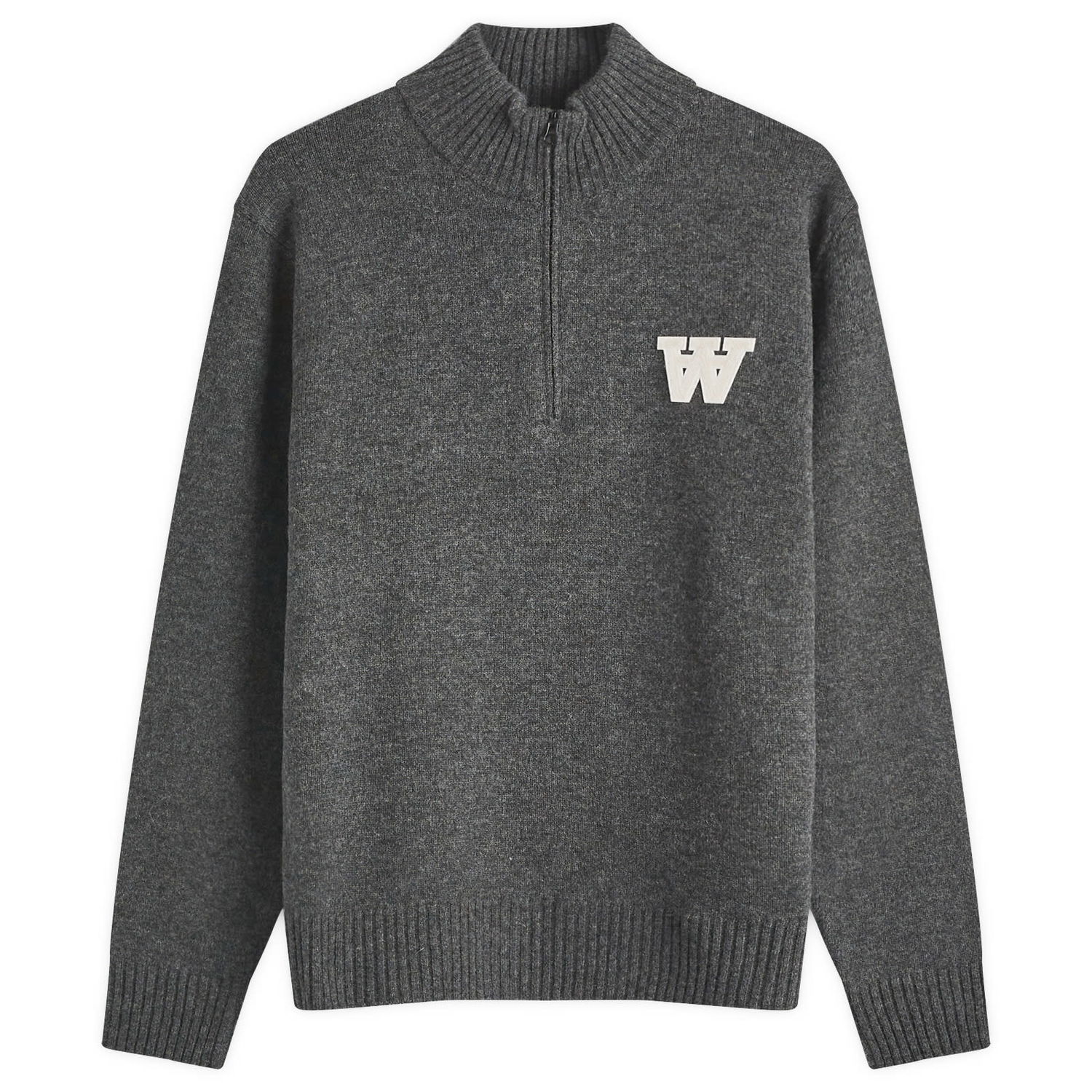 Пуловер WOOD WOOD AA Half Zip Knit Сиво | 30250159-1031, 0