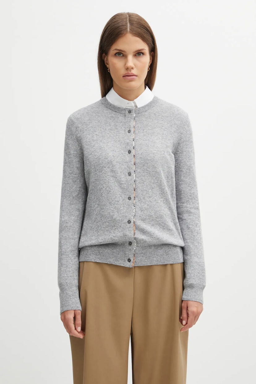 Пуловер Barbour Barbour Pendle Knitted Cardigan Сиво | LKN1076GY71