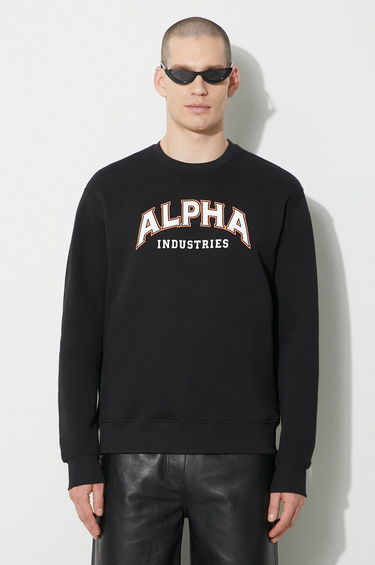 Суитчър Alpha Industries Alpha Industries College Print Sweatshirt Черно | 146301, 0